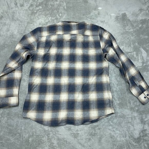 Weatherproof Vintage Mens XL Plaid Long Sleeve Button Shirt Blue & Tan a0771 - Picture 7 of 8